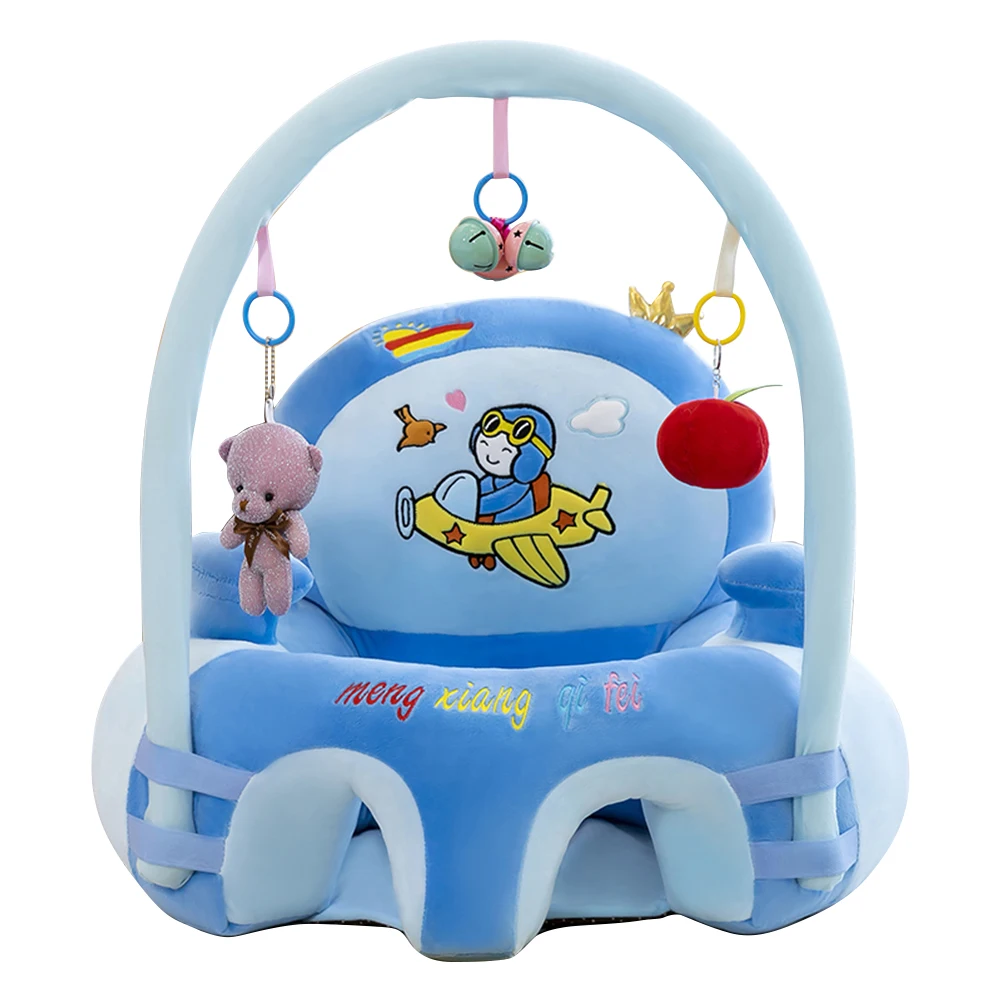 Baby Feeding Safety Seat, Cartoon Plush, Learning Sit, Cadeira sem Algodão, Cadeira Case, Kids Skin Seat, Sofá, 2021