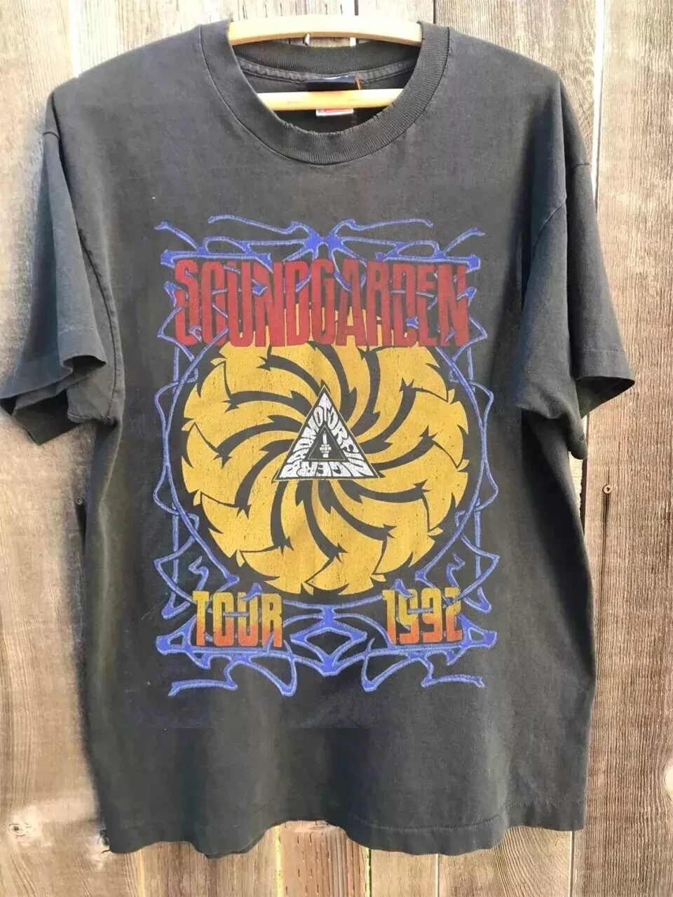 Soundgarden Band Tour 1992 Charcoal T Shirt Full Abbigliamento da uomo Harajuku