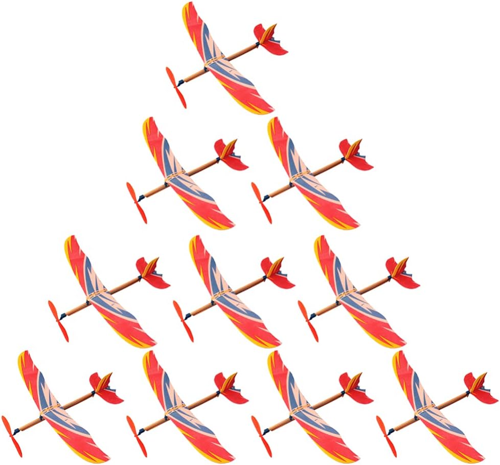 5/10 pçs elástico alimentado avião modelo planador aviões bombardeiro avião festa de aniversário favor brinquedos ao ar livre indoor para crianças