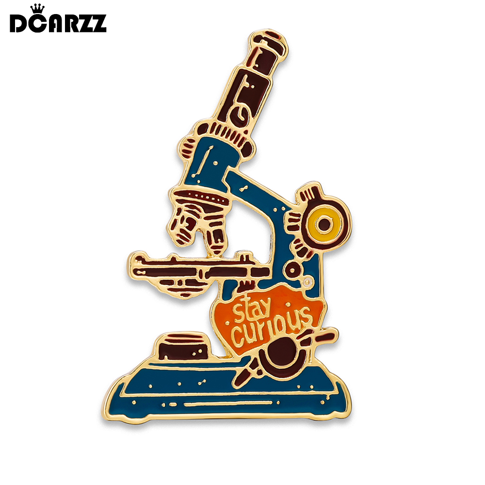 DCARZZ – broche de Microscope scientifique et médical, épingle de laboratoire en émail coloré, bijoux pour scientifiques, passionnés de laboratoire, Badge cadeaux