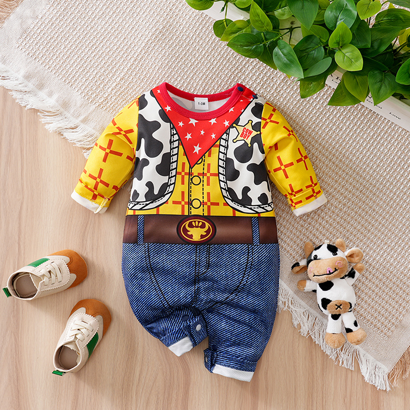 0-24 meses recém-nascidos roupas de bebê de uma peça dos desenhos animados anime mangas compridas calças banquete primavera outono moda roupas neonanas