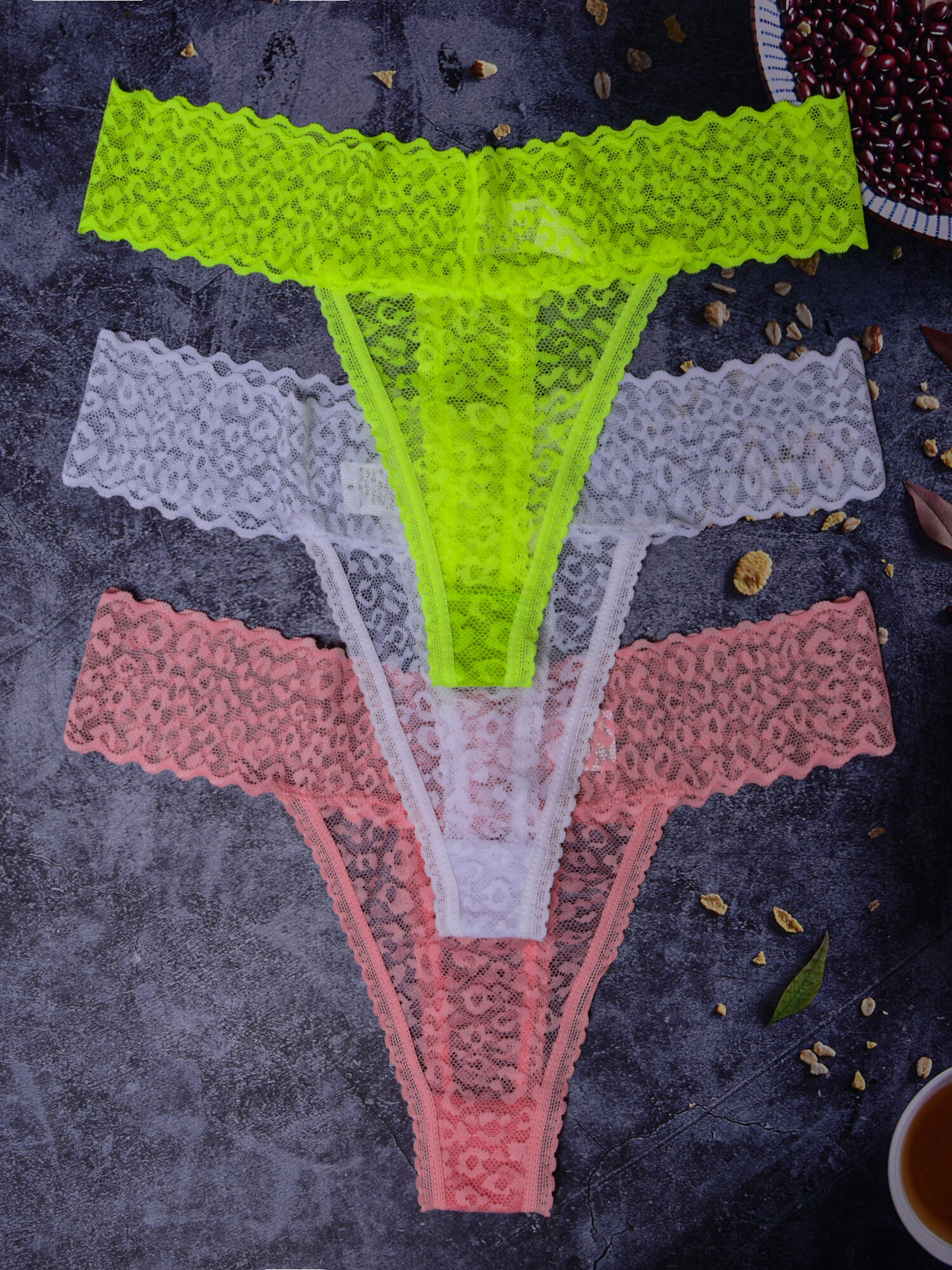 Ropa interior Sexy de leopardo para mujer, tangas sin costuras, bragas, lencería, parte trasera en T, 3 piezas