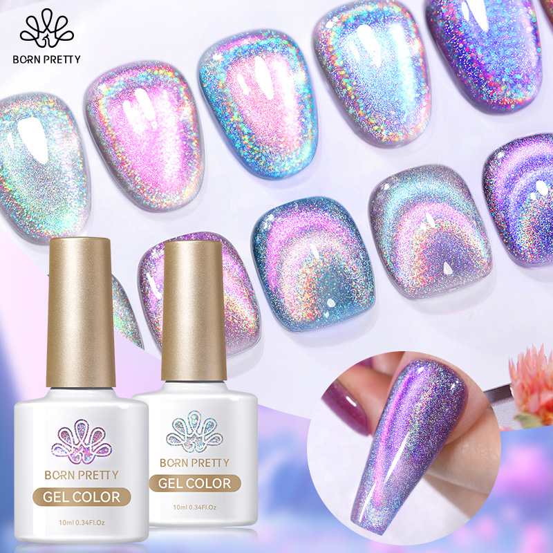 BORN PRETTY 9D Laser Cat Магнитный гель-гель для ногтей Розовый Фиолетовый Магнитный гель Soak Off УФ-светодиодный лак для ногтей УФ-гель для дизайна ногтей в дома
