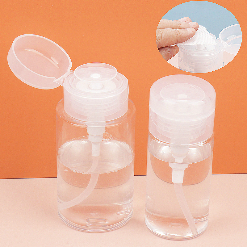ขวดรีฟิลแบบกด 1 ชิ้น ขวดปั๊มเปล่าสำหรับบรรจุยาทาเล็บและน้ำยาล้างเครื่องสำอาง