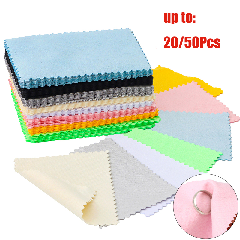 20/50 PC Silver ภาษาโปลิชคําผ้าทําความสะอาดนุ่มผ้าเช็ดปากผ้าเช็ดทําความสะอาดสําหรับเครื่องเงินทองเครื่องประดับเครื่องมืออุปกรณ์ทําอุปกรณ์ทําด้วยมือ