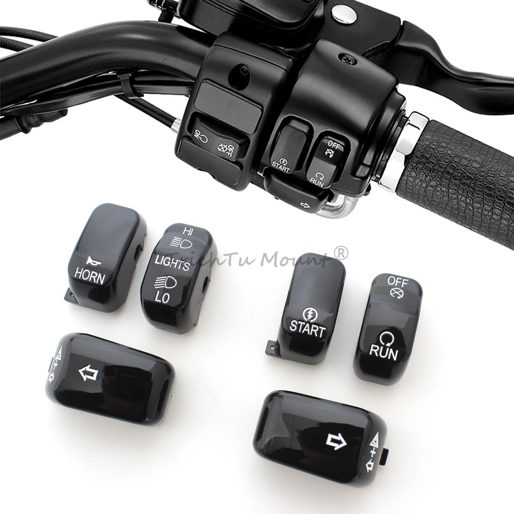 Capa para botões de controle de mão para motocicleta, capa preta para harley softail dyna sportster v haste grossa