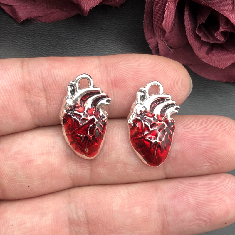 5 stks 25*14mm Menselijk Hart Orgel Charms Wetenschap Geneeskunde Anatomische Hanger Biologie Sieraden Vinden. DIY. charms voor sieraden maken