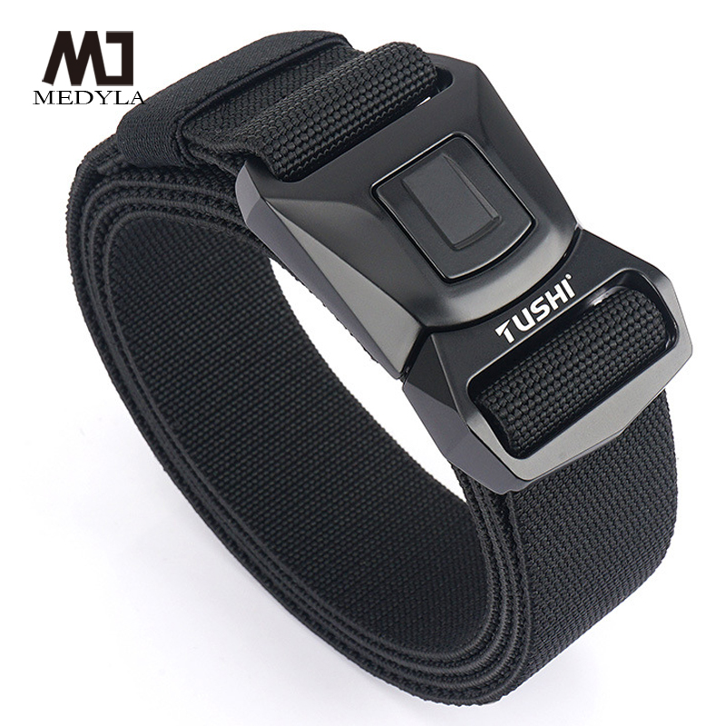 Medyla Elastische Tactische Riem Hoge Sterkte Elastische Vezels Metalen Gesp Sport Riem Verstelbare Lengte Outdoor Sport Accessoires