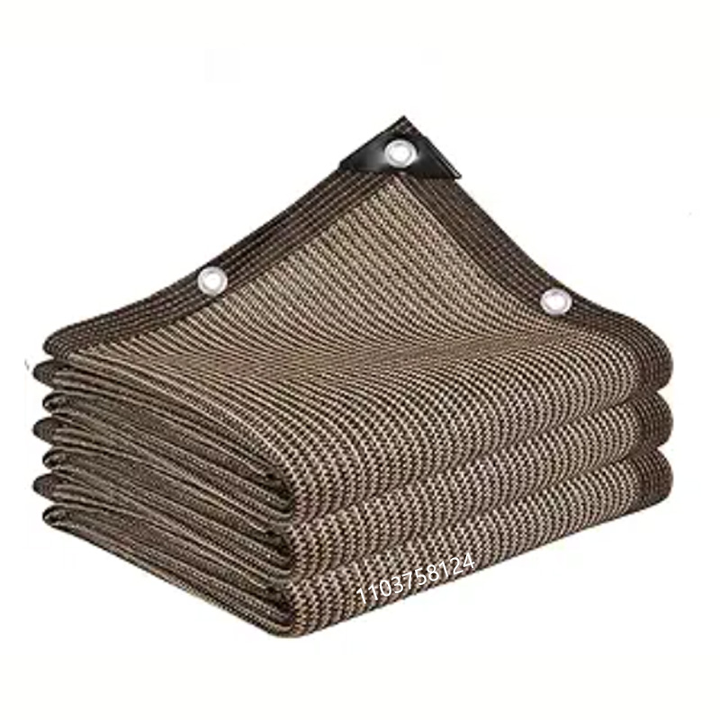자외선 차단 커피색 HDPE 차양막 가제보 차양막 햇빛 가리개 그물 테라스 발코니 스크린 자동차 커버