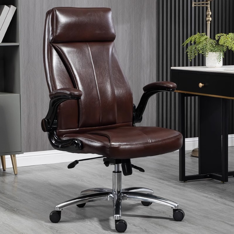 Silla ensanchada de cuero para oficina y hogar, asiento de látex cómodo para estudio, en la pausa para el almuerzo Puede tumbarse, Ordenador de negocios