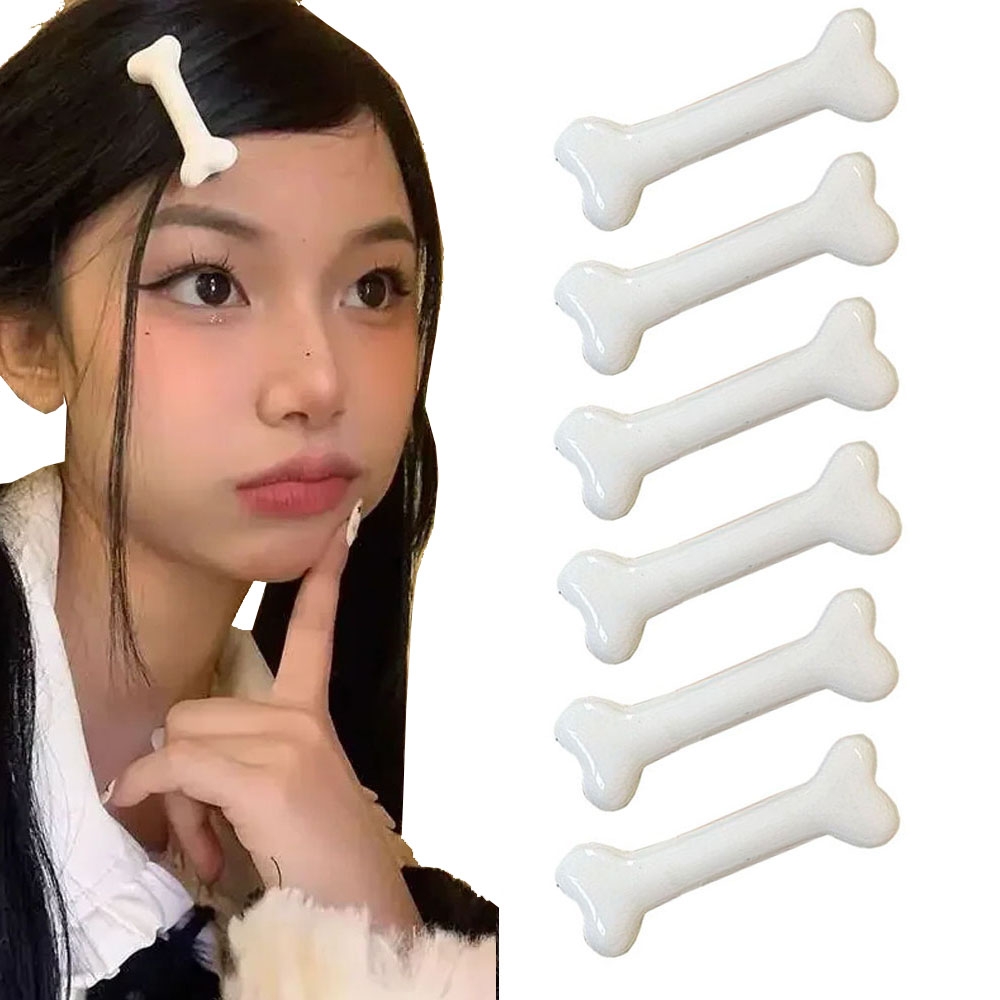 กระดูกสีขาวคลิปผมน่ารักการ์ตูน Bobby Pin Y2k แฟชั่นผมคลิปขนาดเล็ก Hairpins Barrettes อุปกรณ์เสริมผมสร้างสรรค์ 2025