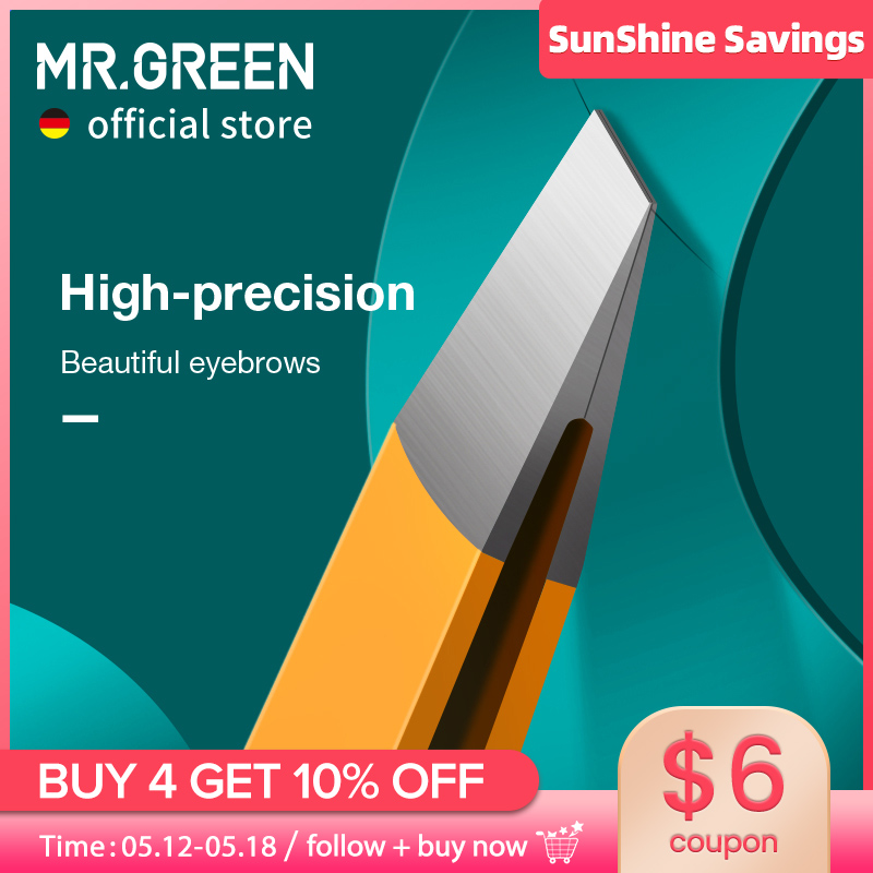 MR.GREEN-Pinzas para cejas, extractor de pelos finos de Belleza del cabello colorido, pinzas para cejas inclinadas de acero inoxidable, herramientas de maquillaje para eliminación