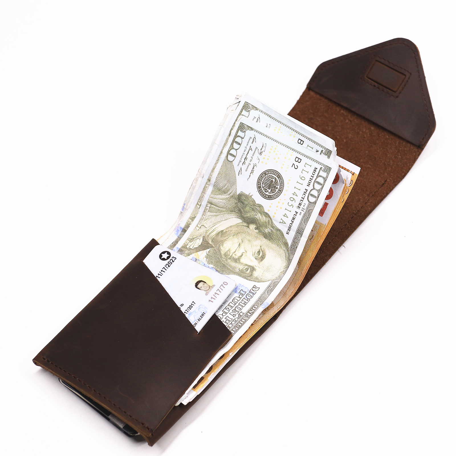 Portefeuille en cuir véritable pour hommes, portefeuille Vintage en cuir de vache, court, Vertical, mince, porte-cartes, fermeture magnétique à rabat