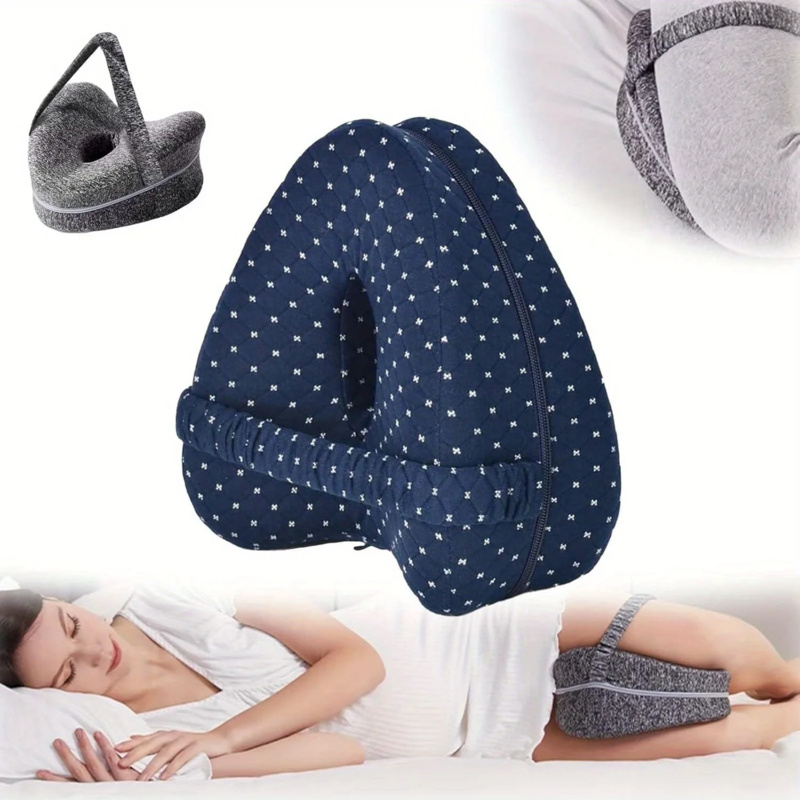 Almohada de espuma viscoelástica para pierna y rodilla, almohada de soporte de espuma para dormir lateral, ciática ortopédica, almohada para aliviar la espalda y la cadera para cama y sofá
