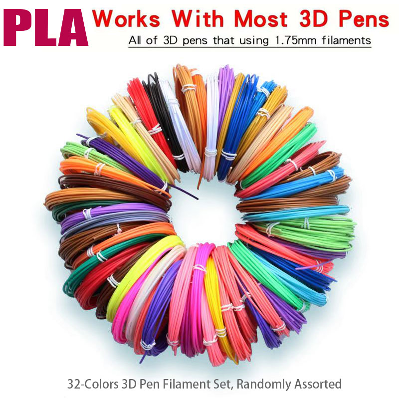 ปากกาพิมพ์ 3 มิติ พร้อมไส้พลาสติก PLA ขนาด 1.75 มม. 32 สี พร้อมชุดอุปกรณ์หลากหลายให้เลือก สำหรับปากกาพิมพ์ 3 มิติ วัสดุเส้นพลาสติก