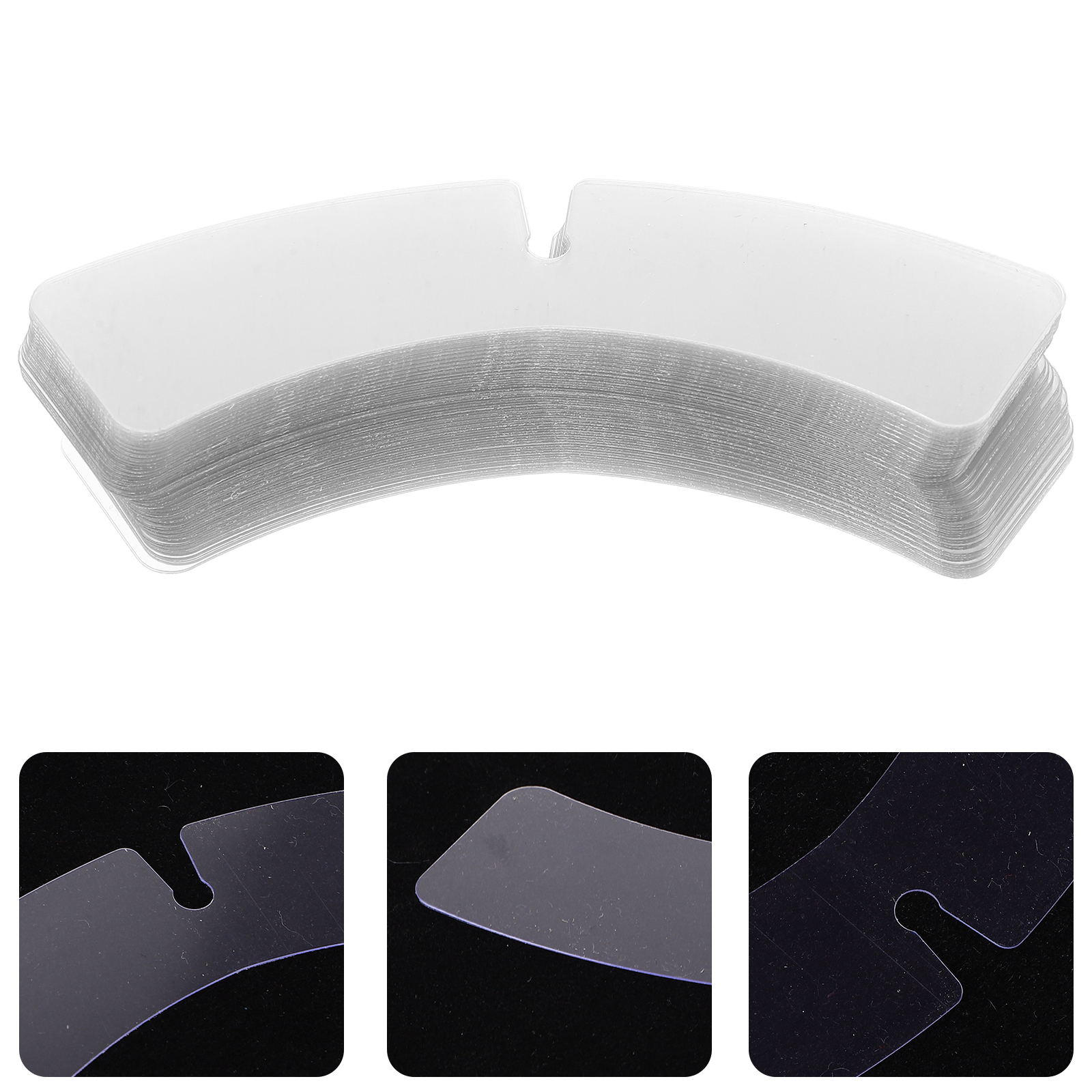 100 pçs colar suporte transparente permanece para homens vestido camisas inserções cabides de plástico veludo formal wear camisa colar shaper fix