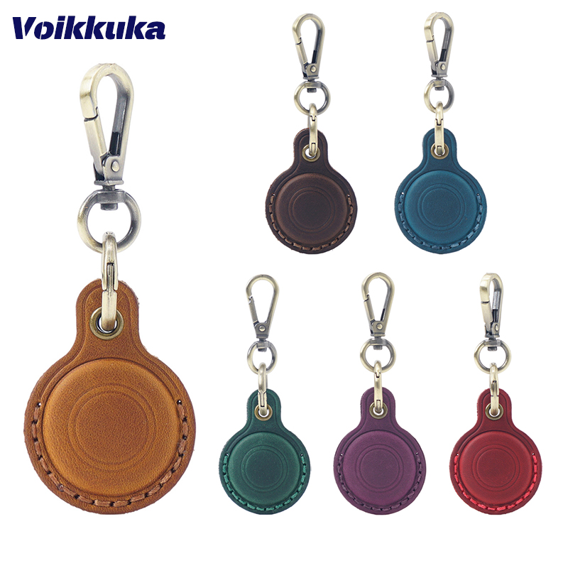 Custodia protettiva in vera pelle per Apple AirTags Portachiavi Localizzatore Borsa di copertura Moda Pet Ciondolo Air Tag Accessori