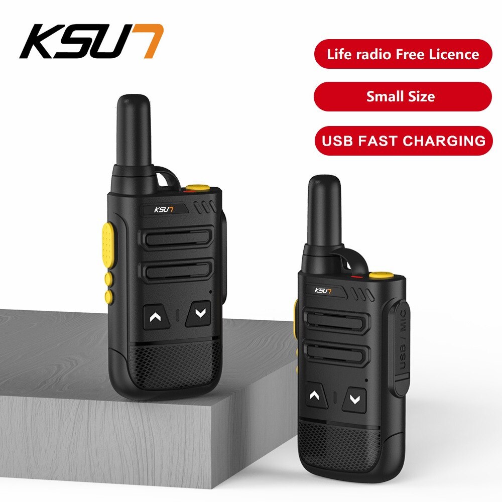 Ksut recarregável walkie talkie tamanho pequeno transmissor uhf conjunto sem fio 16 canais crianças mini walkie talkies rádio em dois sentidos 2022sl