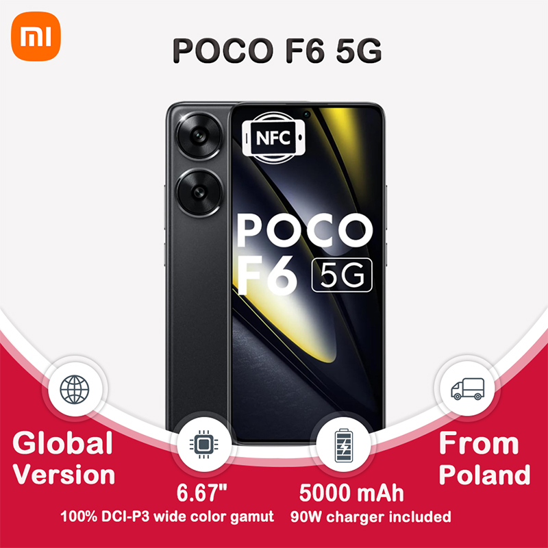 Smartfon POCO F6, wersja globalna, Snapdragon ® 8s Gen 3 90W Turbo Charging 5000mAh Battary