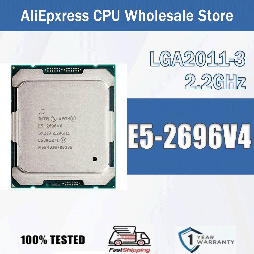 Intel Xeon E5-2696V4 2,2 GHz 22 núcleos 44 hilos 55M 150W 14NM E5 2696V4 procesador de CPU de ordenador E5 2696 V4 paquete LGA 2011-3