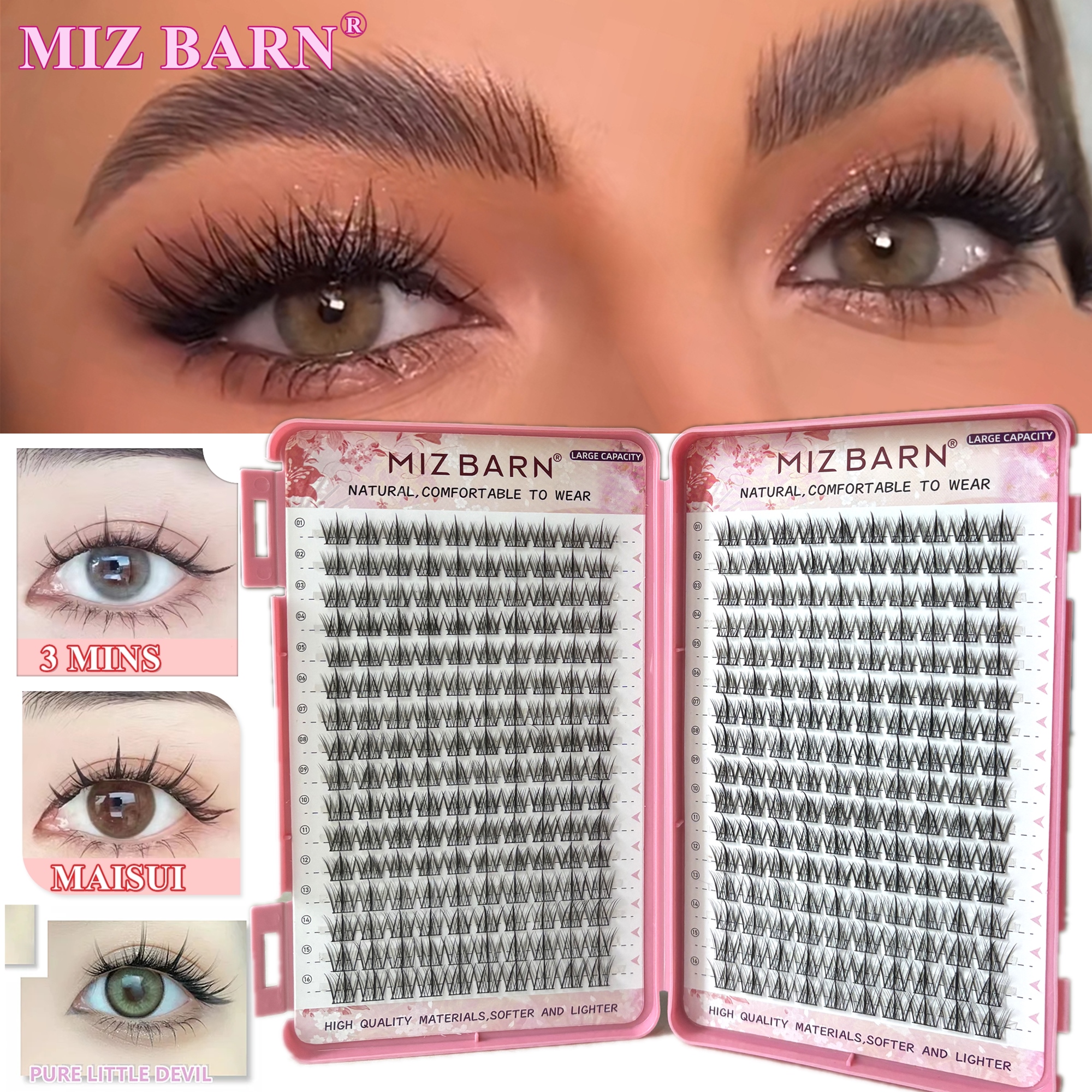 MIZ BARN 32 Rijen Wimpers Verlenging Persoonlijke Wimper Professionele Make-up Individuele Cluster Enten Groothandel Valse Wimpers