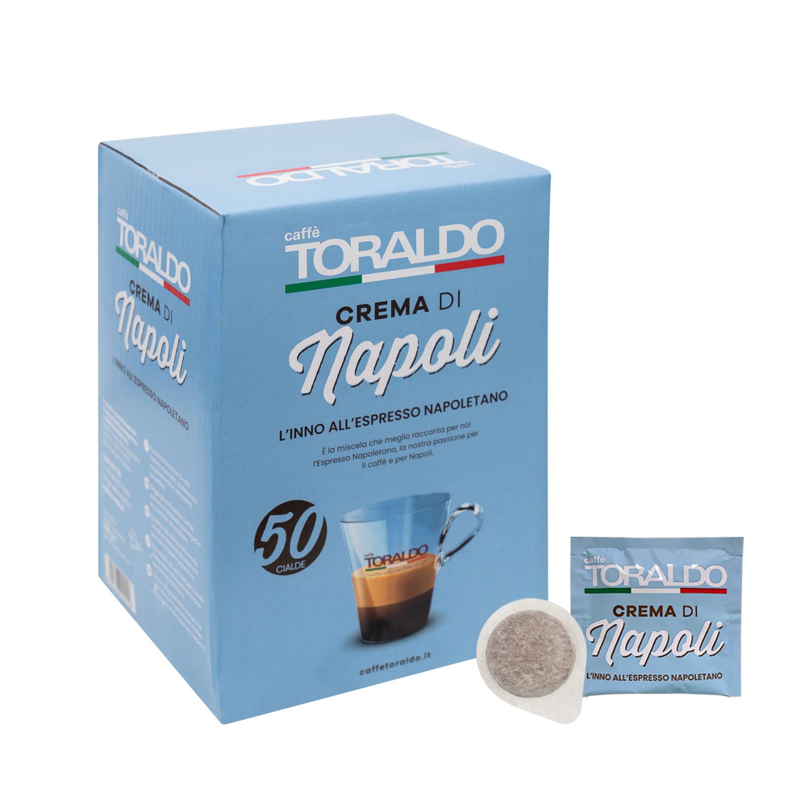 Cápsulas de Café Toaldo Napoli con Crema, Mezcla para Waffles de Café, 50 Unidades