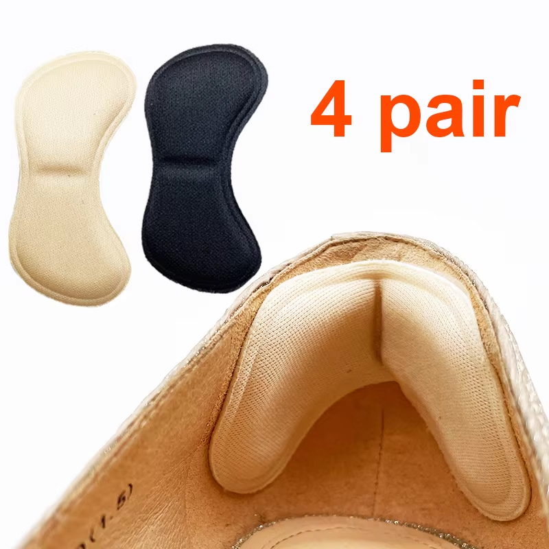 4 pares de plantillas para el talón, almohadillas para aliviar el dolor, cojín antidesgaste, cuidado de los pies, Protector del talón, pegatina adhesiva trasera, plantilla de inserción para zapatos