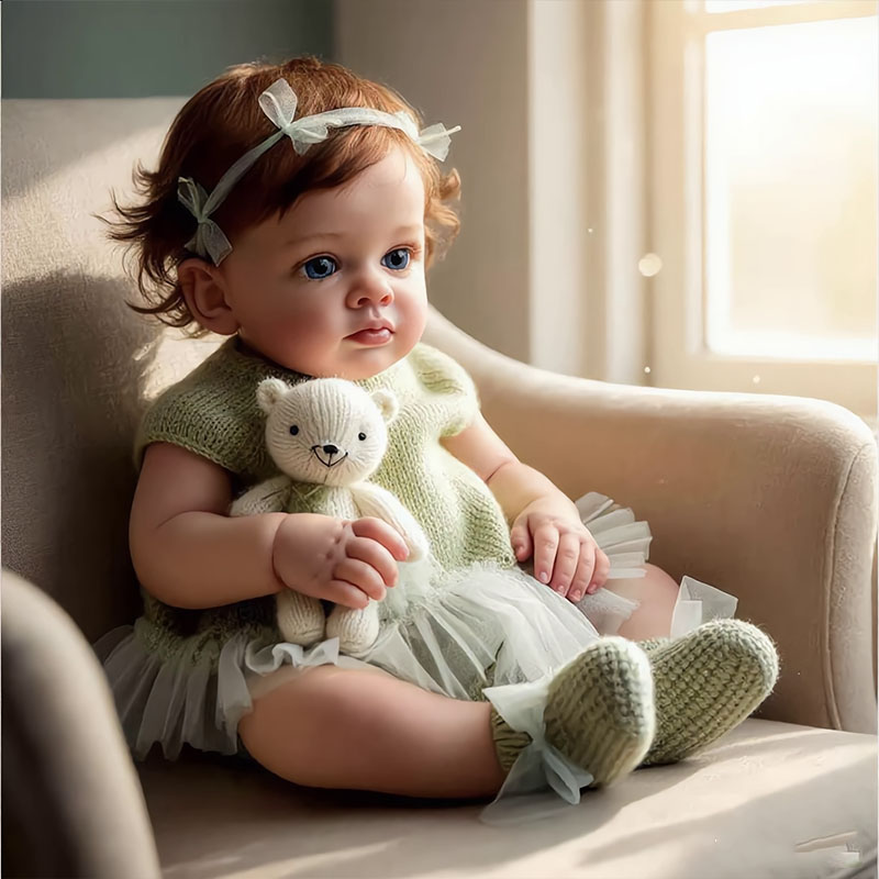 Reborn-Babypuppen Mädchen Lebensecht Handgefertigt Weiches Silikon-Vinyl Neugeborenen-Spielzeug Sieht Echt Aus 22 Zoll 55cm Magnetischer Mund Babypuppen Geschenk