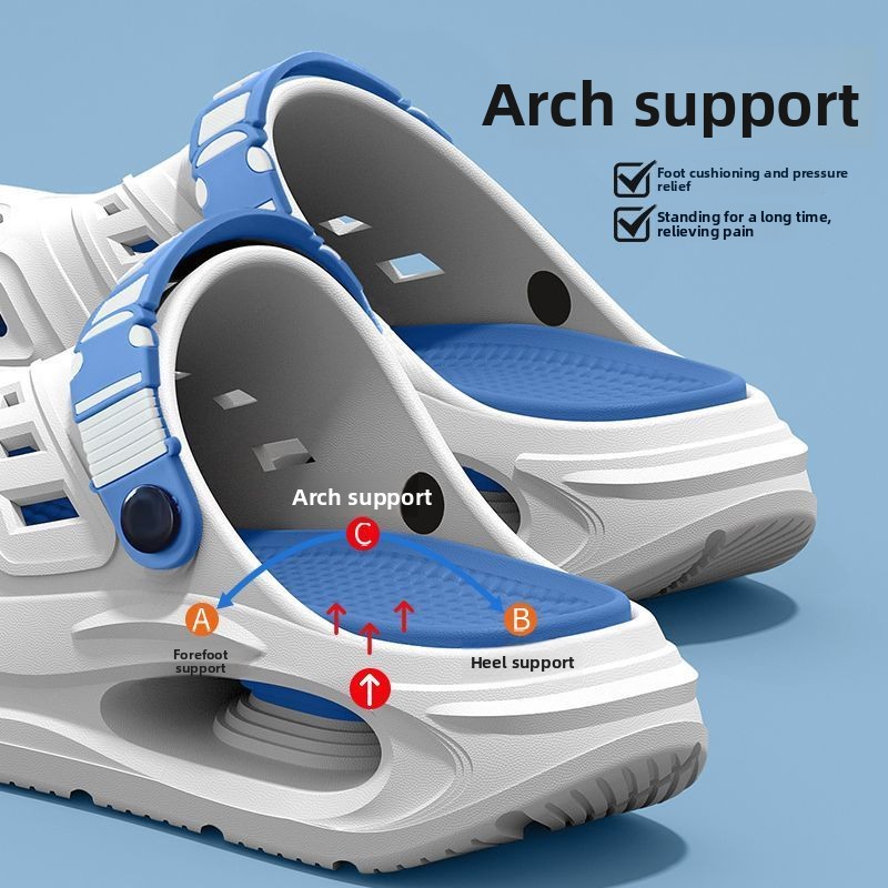 Sandal Ortopedi dengan Penyangga Lengkung Kaki Anti Selip Sol Lembut Sepatu Berlubang Sejuk Musim Panas Alas Tebal Bernapas untuk Berjalan