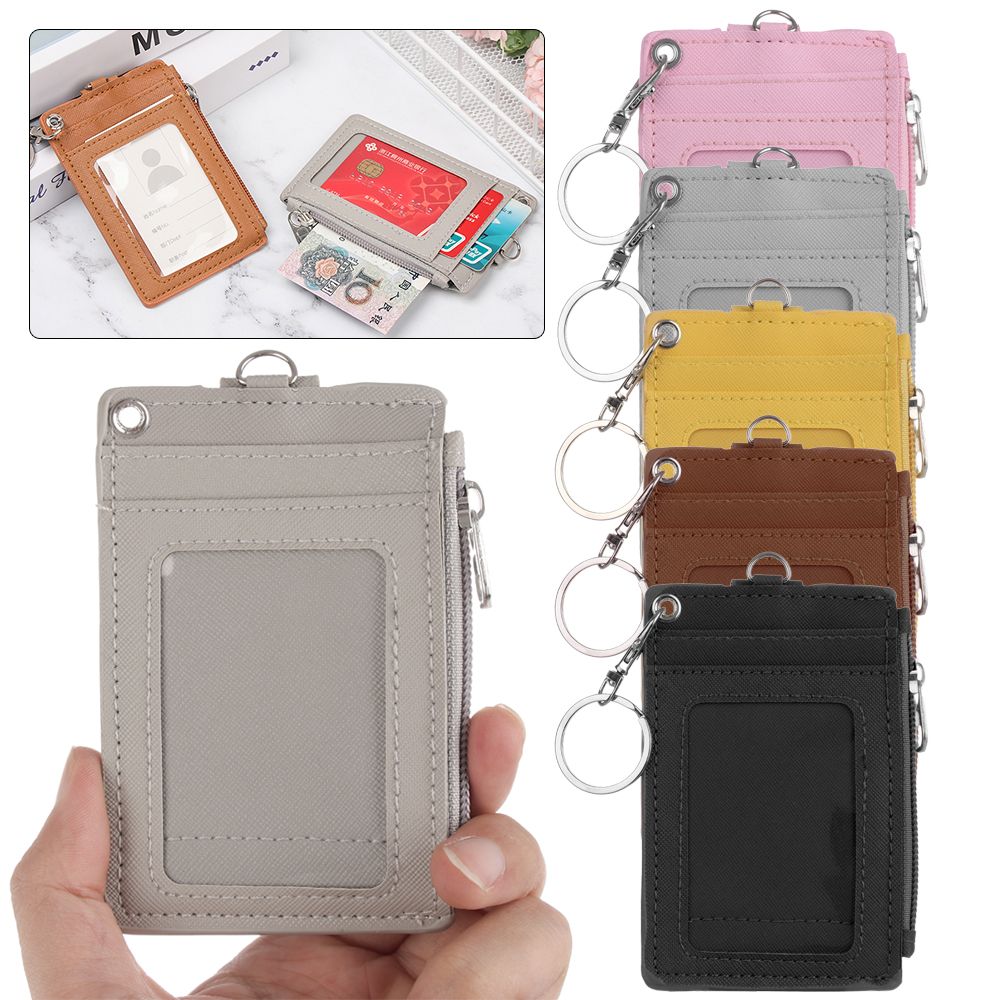Gantungan kunci dompet koin portabel, Gantungan Kunci dompet, dompet koin, lencana kredit kartu ID bisnis, kulit portabel