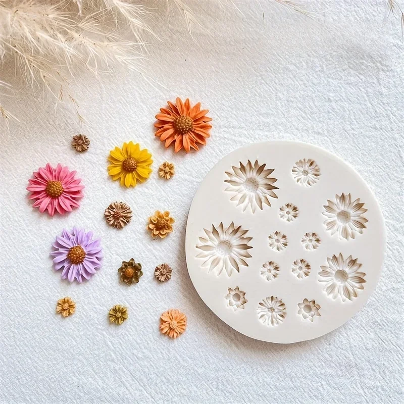 Molde de silicona para flores, molde de fundición para ramo, decoración artesanal, vela de resina de azúcar y Chocolate, herramientas artesanales, 1 ud.