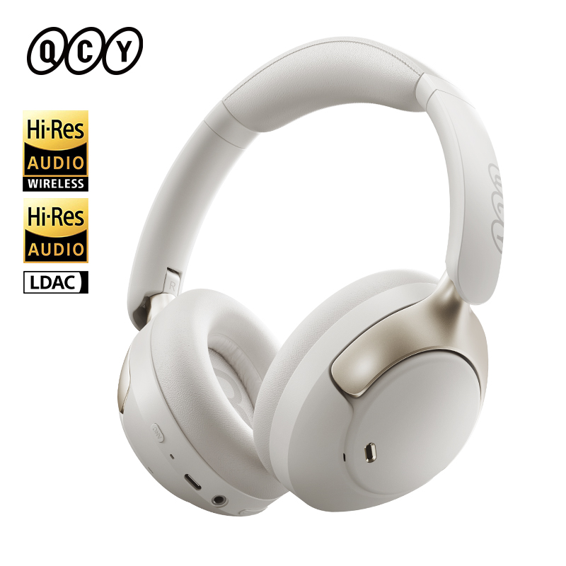 QCY H3 PRO ANC headphone Bluetooth, Headset adaptif ANC 50dB aktif penghilang kebisingan LDAC hi-res nirkabel waktu bermain 55 jam