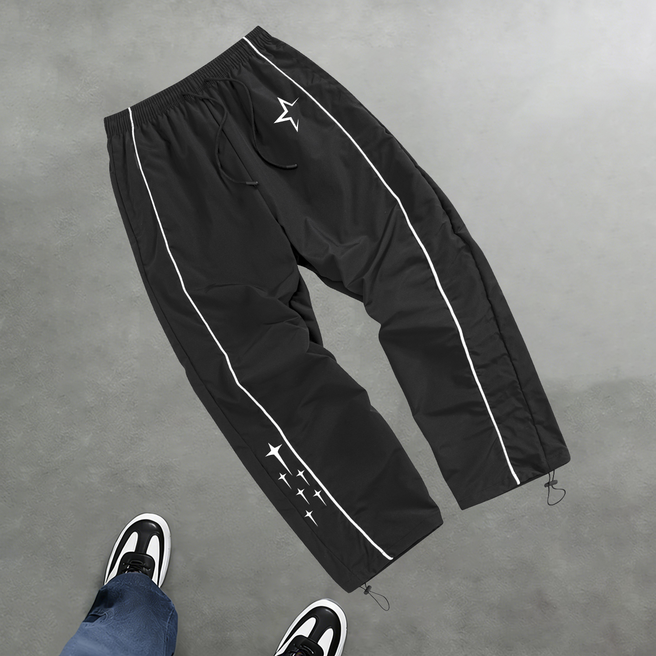 Pantalon de sport décontracté à imprimé étoiles pour hommes, pantalon d'entraînement de fitness printemps-été, adapté aux déplacements quotidiens, tenues tendance