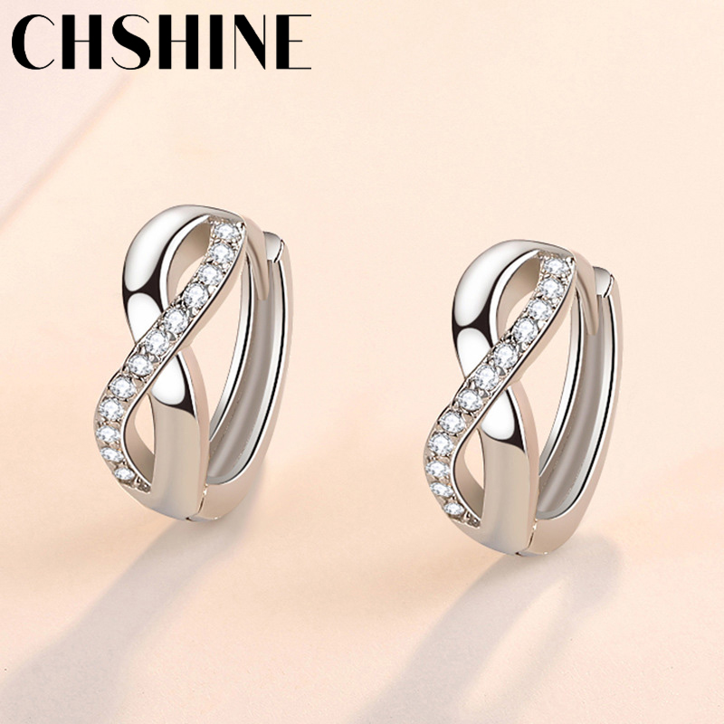CHSHINE Ohrringe aus 925er-Sterlingsilber mit gedrehtem Zirkon für Damen, Hochzeit, Bankett, Party, Modeschmuck