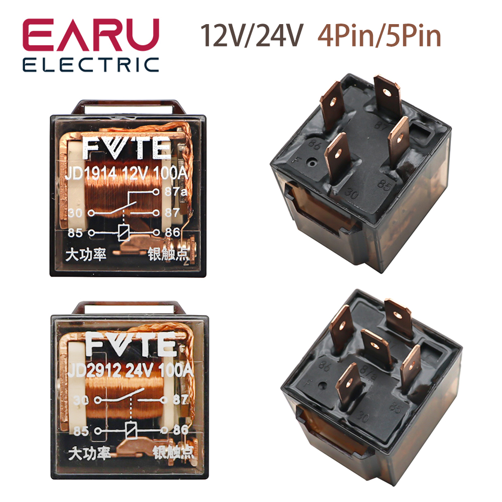 1 cái Chống Nước Ô Tô Relay 12V 100A 5Pin SPDT Xe Điều Khiển Thiết Bị Xe Rơ Le DC 24V Dung Lượng Cao chuyển mạch