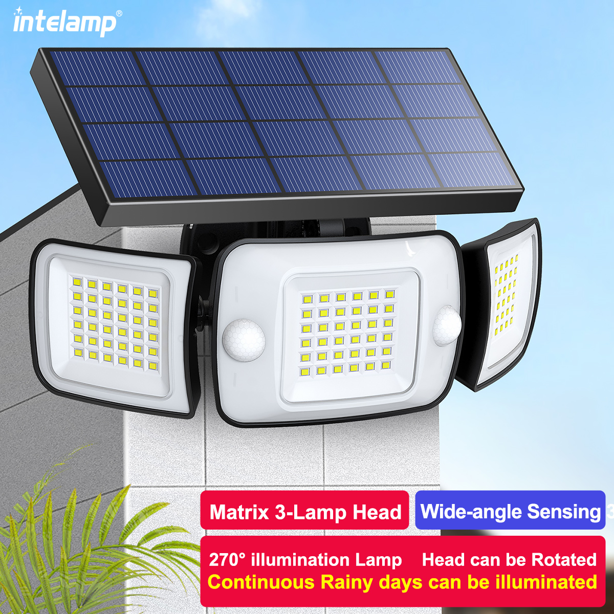 Lampes solaires d'extérieur avec 3 Modes de capteur de mouvement, applique murale Super brillante, étanche IP65, pour jardin, cour, chemin, Garage