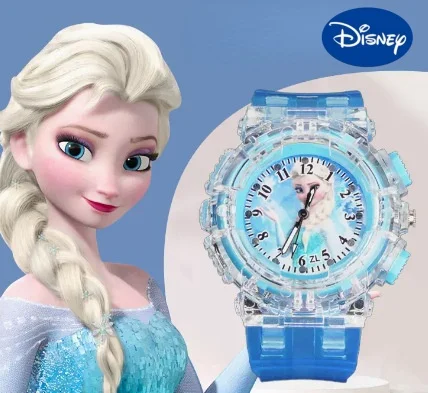 Disney congelado dos desenhos animados crianças relógios brinquedo flash à prova dwaterproof água relógio esportivo para crianças meninas menino relógio de pulso de quartzo criança presentes