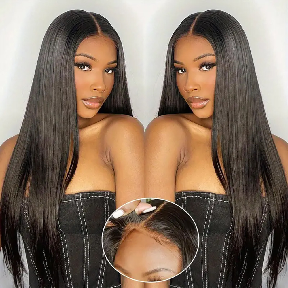 Perruques Cheveux Humains Sans Colle Glueless Wigs Human Hair Lace Wig Nœuds blanchis Livraison 3 Jours France 4X4 Perruque Cheveux Humains Brésiliens Solde Pre Cut Lace Pre Plucked