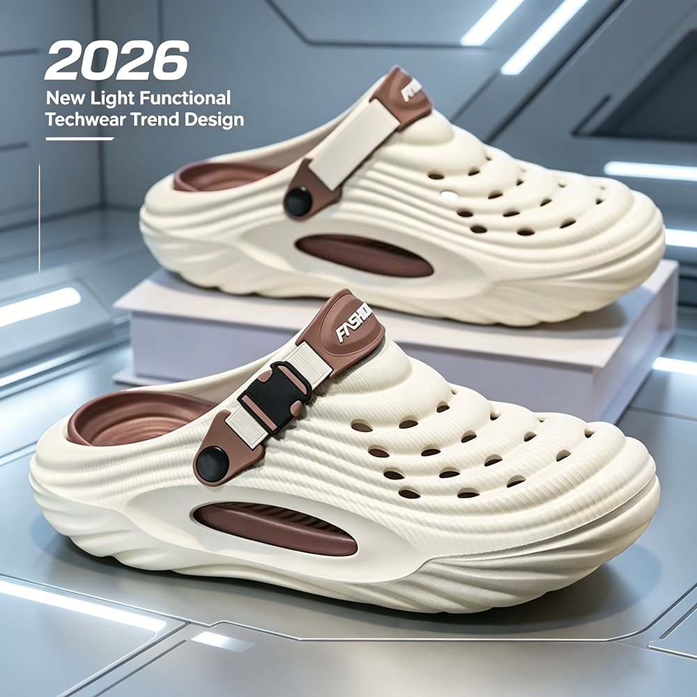 Nouvelles Sabots Techwear EVA 2026 Légères et Fonctionnelles, Chaussures de Jardin Sportives à Haut Rebond, Antidérapantes, Faciles à Enfiler, Sandales Décontractées d'Extérieur
