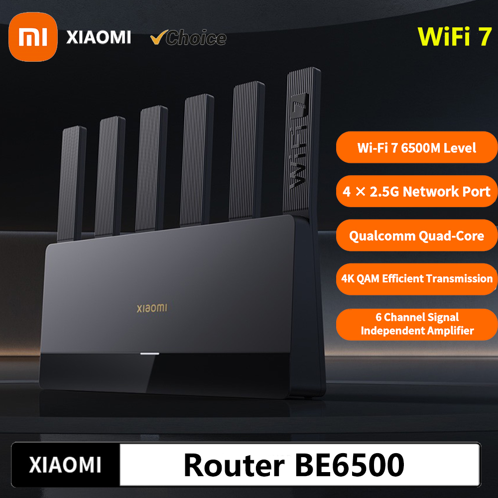 Xiaomi Router BE6500 Quad Nucleus WiFi7 6500Mbps 2.5G Ethernet Port Dual Frequency 2.4/5GHz 6 Independent Signal Amplifiers Mesh