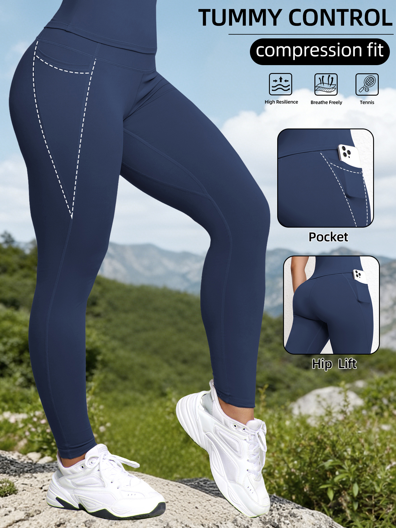 Leggings Esportivas Super Macias com Bolsos para Mulheres, Cintura Alta, para Treino, Yoga, Corrida, Efeito Push Up, Calças Justas para Academia e Fitness Femininas