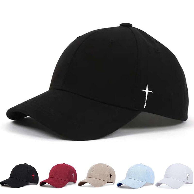 Unissex simples cruz gota de água bordado bonés de beisebol primavera e outono ao ar livre ajustável chapéu casual protetor solar chapéu
