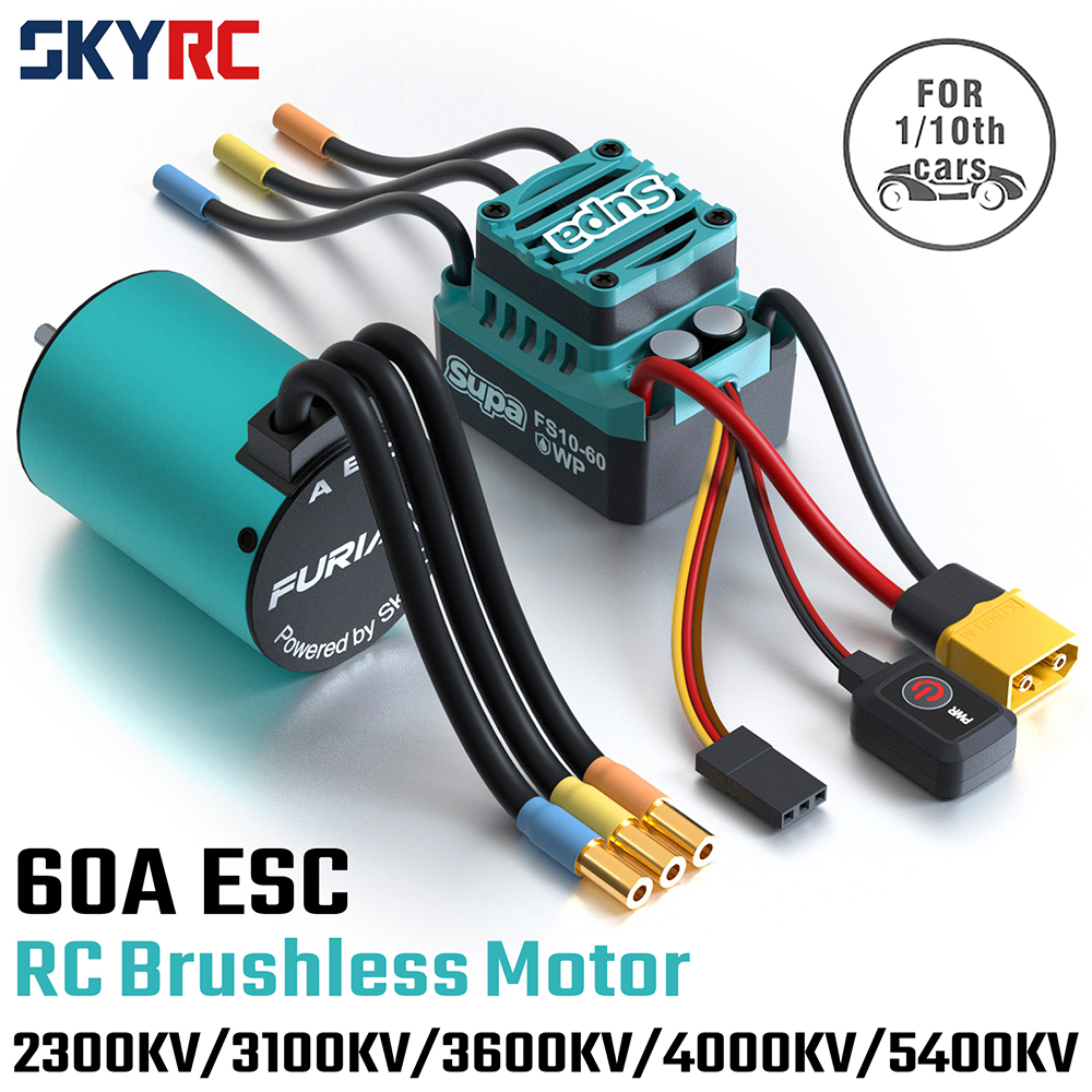 SKYRC Бесщеточный двигатель ESC Combo FuriaX Supa 3650 Двигатель 60A ESC 2-3S LiPo 3,175 мм Вал для 1/10 Touring Buggy Short Course Truck