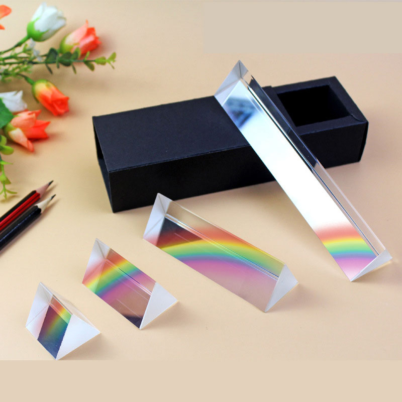 Треугольная призма Rainbow Prisma Crystal Photographic Physics Light Experiment отличаkunde Kinderen Licht Experiment