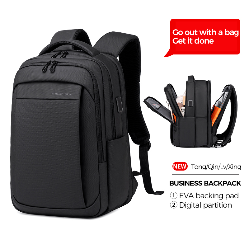 Fenruien multifonction sac à dos étanche USB Charge école sac à dos hommes voyage affaires sacs à dos adapté pour 15.6 pouces ordinateur portable