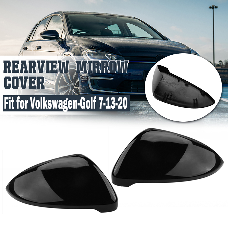 Couvercle de rétroviseur latéral noir/motif carbone pour VW Golf 7 MK7 MK7.5 GTI R GTE GTD 2013 – 2020, accessoires de voiture de remplacement