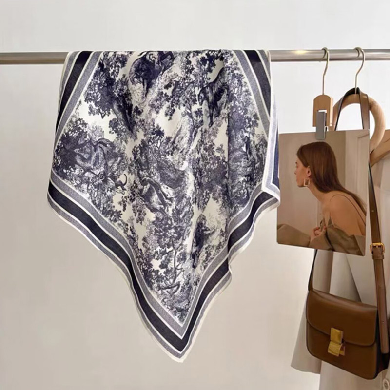 Lente Zomer Dames Sjaal Gesimuleerd Zijde Zacht Fris Elegant Print Lange Sjaal Veelzijdige Hoofddeksels Tas Mode Kleding Accessoires