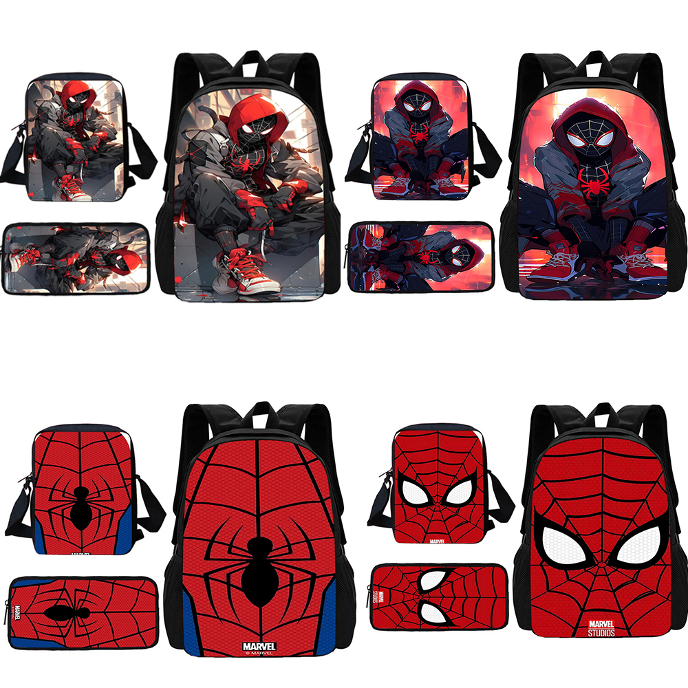Conjunto de 3 piezas de Spiders-man para niños y niñas, mochila escolar con bolso de hombro, bolsas de lápices, el mejor regalo