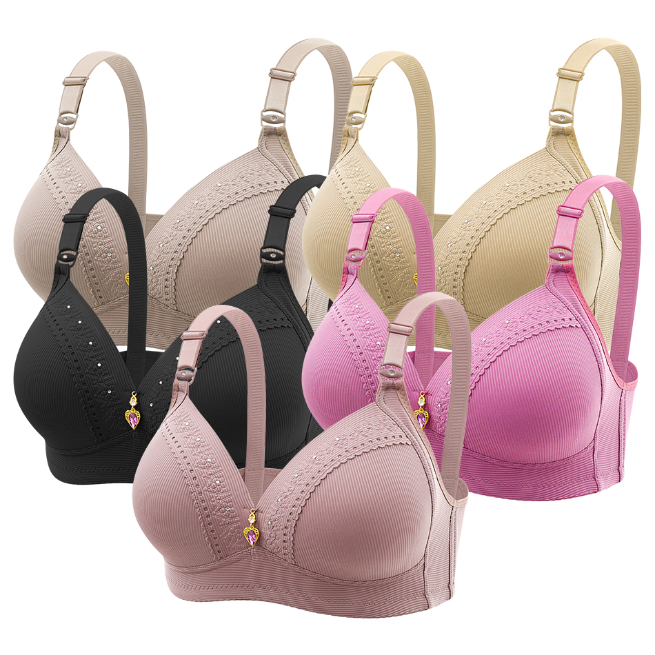 Sutiã com cobertura total para uso diário, sutiãs de enfermagem elegantes, sem arame com efeitos de moldagem e elevação, perfeito para tamanho grande