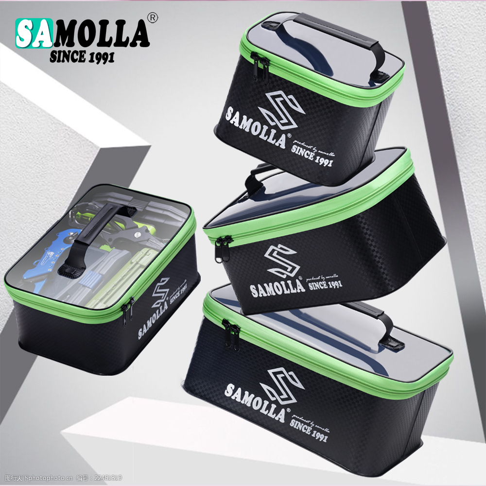 Eva engrossar caixa de pesca saco à prova dwaterproof água caixas de engrenagem de pesca balde de peixe vivo principal sub linha float armazenamento caso bolsa